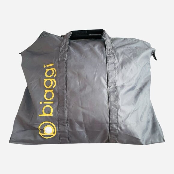 Grey Biaggi Leggero Logo Foldable Spinner Nylon Carry-On Bag Weekender Shopper - Picture 1 of 4